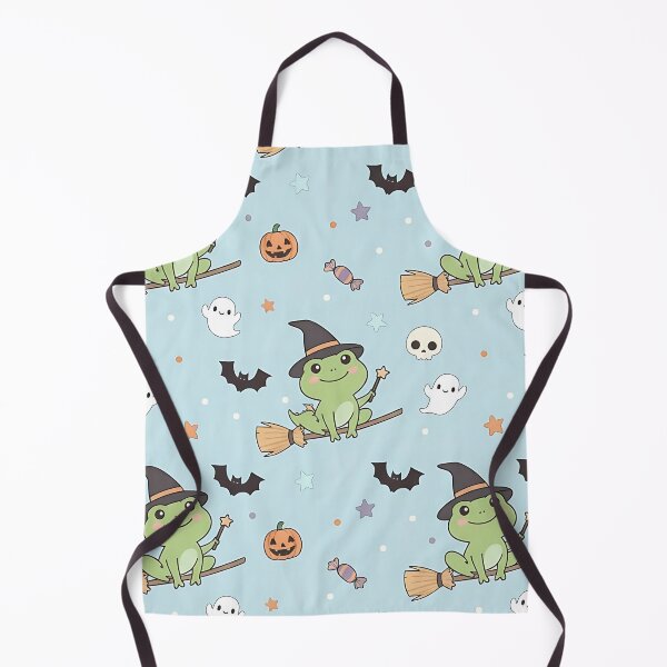 Item preview, Cute Halloween Witch Frog Pattern with Pumpkins Ghosts and Bats designed and sold by ArtDesignTp.