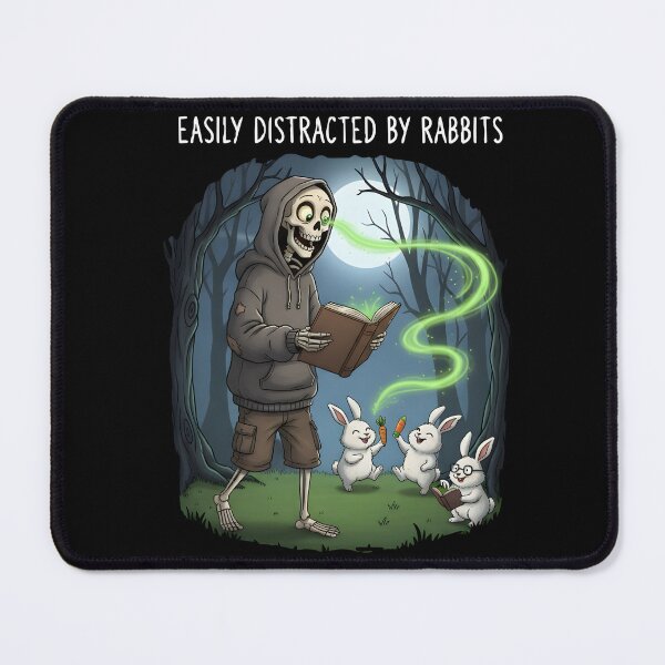 Item preview, "Study Interrupted" - Easily Distracted by Rabbits Spooky Humor Graphic designed and sold by DMNindustries.