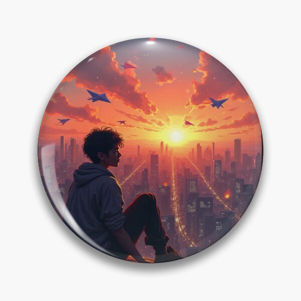 Item preview, Peaceful Boy in Front of a Beautiful Landscape designed and sold by YASNOS.