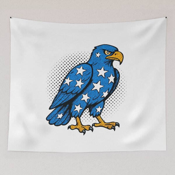 Item preview, Vibrant Blue Eagle With Stars And Fierce Stare designed and sold by kylmllr101684.