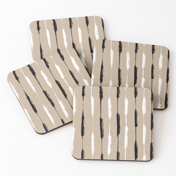 Item preview, Taupe, Black, and White Inked Stripes designed and sold by LAEC-Shop.