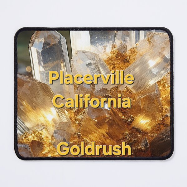 Item preview, Placerville California Goldrush territory Cluster of Quartz Crystal Points with Gold Veins designed and sold by PEACELOVERSART.