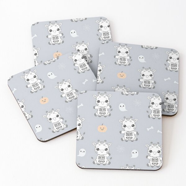 Item preview, Cute Halloween Skeleton Giraffe Pattern with Ghosts and Bones designed and sold by ArtDesignTp.