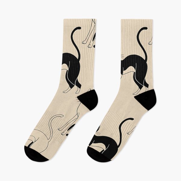 Item preview, Elegant Black and White Cat Pattern Minimal Halloween Style designed and sold by ArtDesignTp.