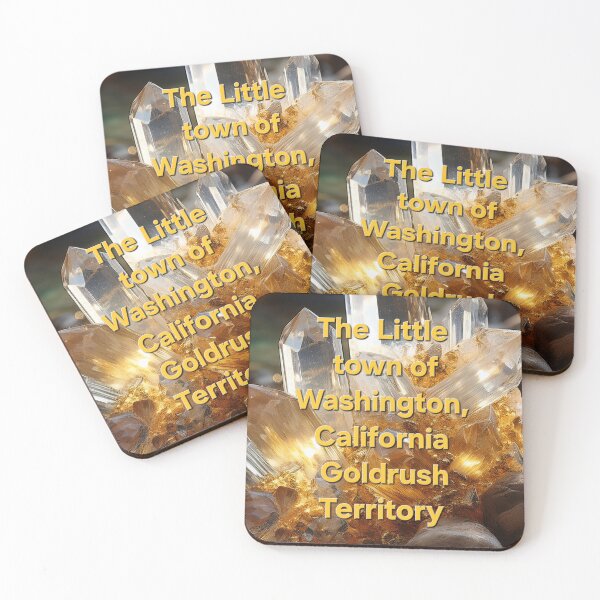 Item preview, The Little Town of Washington California Goldrush territory Cluster of Quartz Crystal Points with Gold Veins designed and sold by PEACELOVERSART.