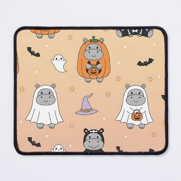 Item preview, Cute Halloween Hippo Pattern with Costumes Pumpkins and Ghosts designed and sold by ArtDesignTp.