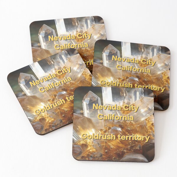 Item preview, Nevada City California Goldrush territory Cluster of Quartz Crystal Points with Gold Veins designed and sold by PEACELOVERSART.