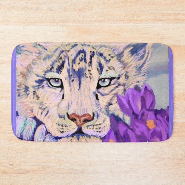 Item preview, Snow Leopard with Crocuses designed and sold by Michelle  Krause.