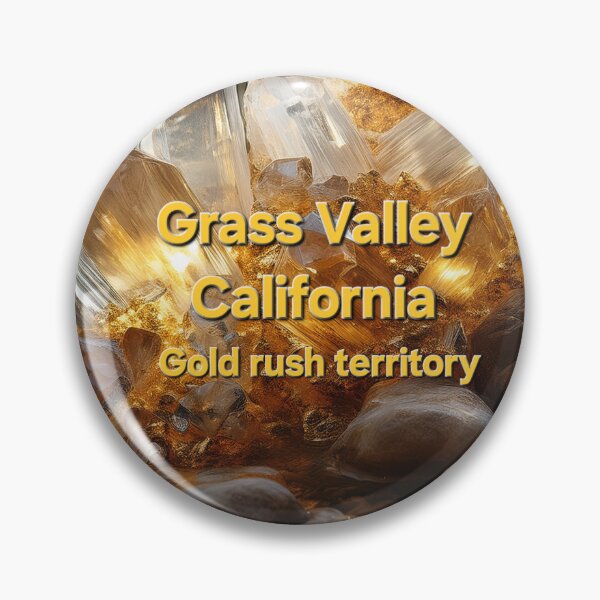 Item preview, Grass valley California Goldrush territory Cluster of Quartz Crystal Points with Gold Veins designed and sold by PEACELOVERSART.
