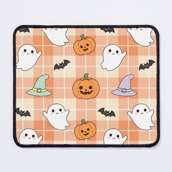Item preview, Cute Halloween Ghost and Pumpkin Pattern with Bats and Witch Hats designed and sold by ArtDesignTp.
