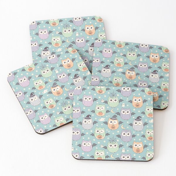 Item preview, Cute Halloween Owl Pattern with Pastel Colors and Stars designed and sold by ArtDesignTp.
