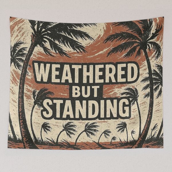 Item preview, WEATHERED BUT STANDING - No. 03 - Palm trees in the wind - 9216x9216 designed and sold by darky72.
