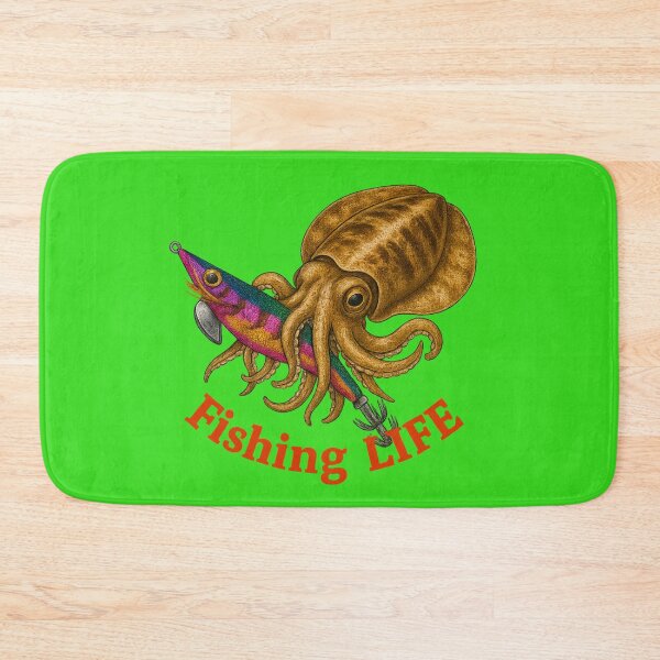 Item preview, Epic Squid Fishing Life – Vibrant Cephalopod and Lure Design designed and sold by BlueFlowLab.