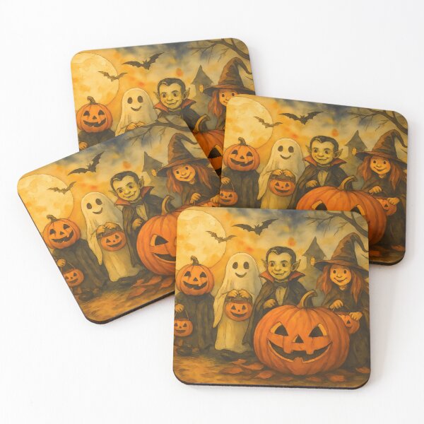 Item preview,  Children in costumes trick treating with pumpkins Jigsaw designed and sold by ArtComixHaven.