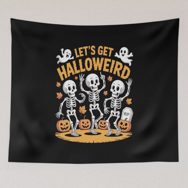 Item preview, Let's Get Halloweird Skeletons Pumpkins designed and sold by VladoZork.