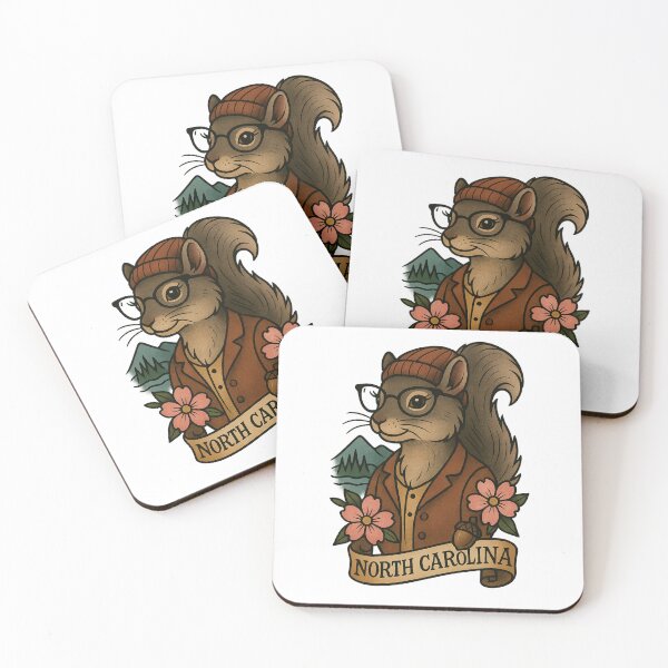 Item preview, North Carolina Gray Squirrel State Mammal – Dogwood Flower – Fifty Nifty Collection designed and sold by Zippitydodads.
