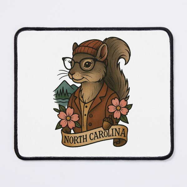 Item preview, North Carolina Gray Squirrel State Mammal – Dogwood Flower – Fifty Nifty Collection designed and sold by Zippitydodads.