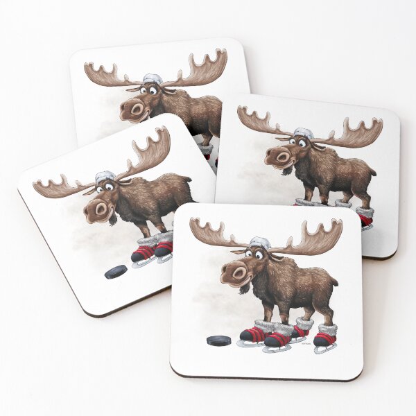 Item preview, Silly Moose Ready to Play Hockey – Funny Canadian Sports Illustration designed and sold by SOFAGIRL COLLECTIONS.