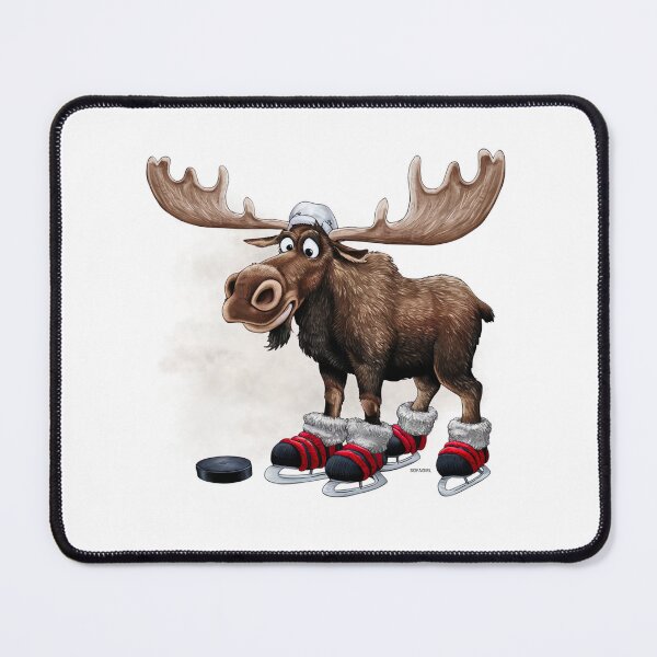 Item preview, Silly Moose Ready to Play Hockey – Funny Canadian Sports Illustration designed and sold by SOFAGIRL COLLECTIONS.