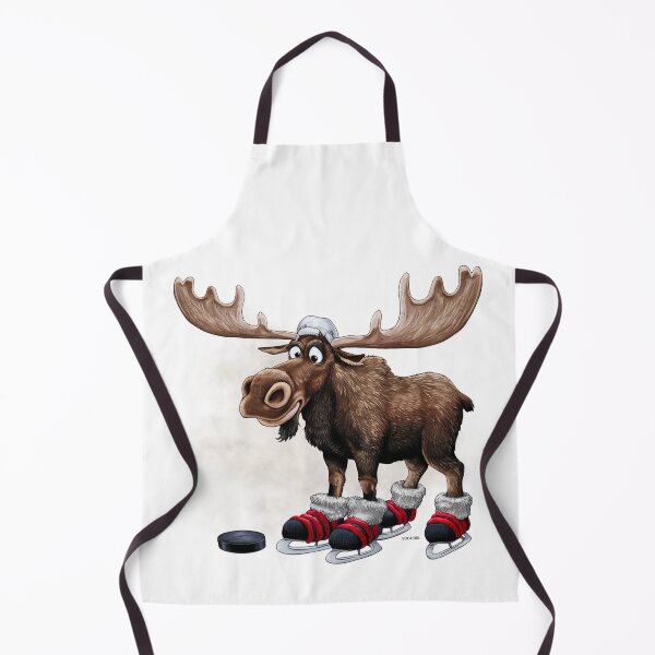 Item preview, Silly Moose Ready to Play Hockey – Funny Canadian Sports Illustration designed and sold by SOFAGIRL COLLECTIONS.