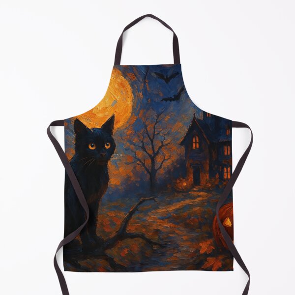 Item preview, Black Cat and Haunted House Halloween Scene Jigsaw designed and sold by ArtComixHaven.