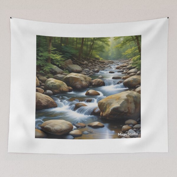 Item preview, “Whispers of the Forest – Gentle Stream Over Stones designed and sold by NaomiRut.