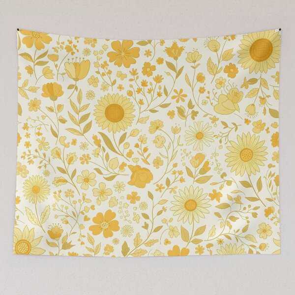 Item preview, Sunny Yellow Floral Pattern | Sunflower & Daisy Design designed and sold by ShabanMerch.