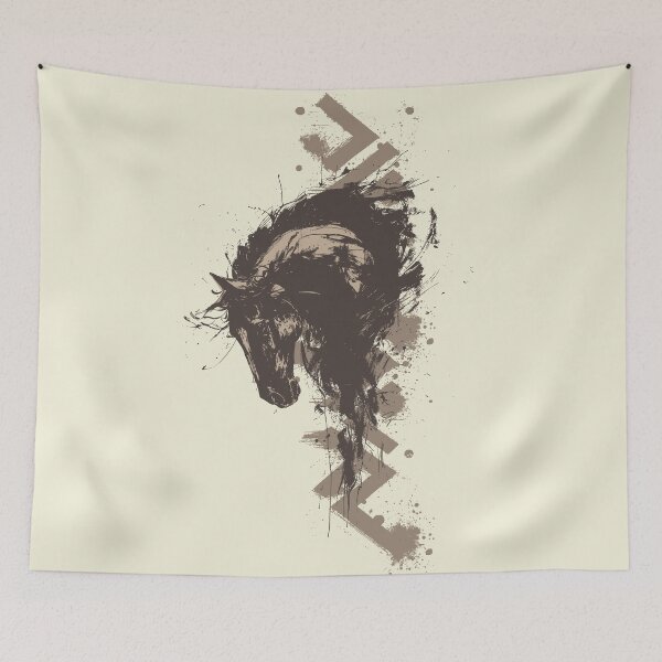Item preview, Abstract Wild Horse Art – Powerful Equine Illustration designed and sold by Way-Of-Art.