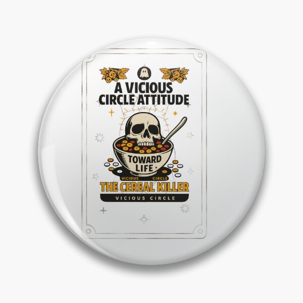 Item preview, Cereal Killer –Breakfast Goth – Retro Skull - VICIOUS CIRCLE Breakfast Halloween Classic T-Shirt designed and sold by inkfluenceart.