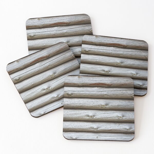 Item preview, "Rustic Pine Log Wall – Nature’s Warm Embrace" designed and sold by PawPrintedArt.