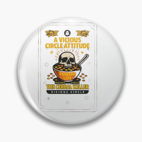 Item preview, Cereal Killer –Breakfast Goth – Retro Skull - VICIOUS CIRCLE Breakfast Halloween Classic T-Shirt designed and sold by inkfluenceart.