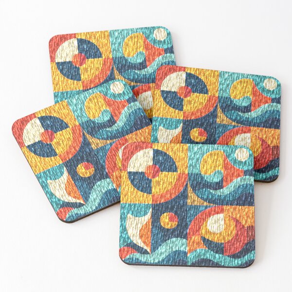 Item preview, 4 part bark geometric abstract colorful design designed and sold by SmashingDeals.