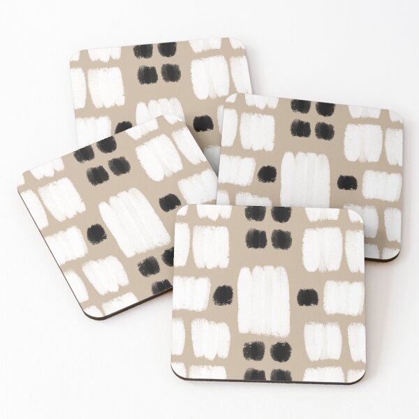 Item preview, Taupe, Black, and White painted shapes designed and sold by LAEC-Shop.