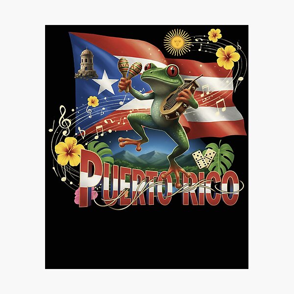Item preview, Puerto Rico Coqui Frog Flag Boricua Heritage Pride Gift for Men Women Souvenir designed and sold by teamhani.