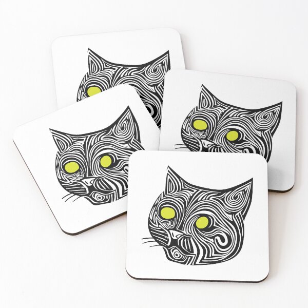 Item preview, Abstract Tribal Cat – Hypnotic Yellow Eyes designed and sold by Costa-Services.