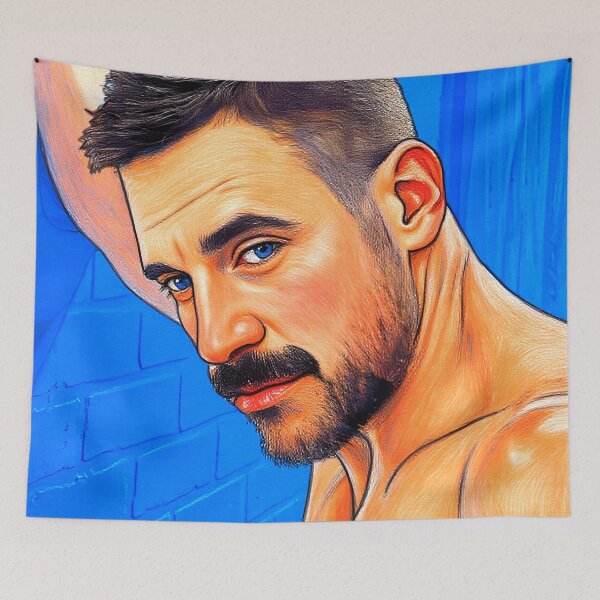 Item preview, Muscle Hunk with Blue Eyes designed and sold by Hunkyismything.