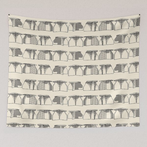 Item preview, Isle of Lewis Pixelart Bus Stops (black print) designed and sold by TheRandomFactor.
