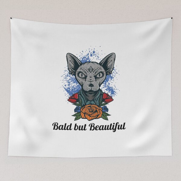 Item preview, Bald but Beautiful | Sphynx Cat Retro Sticker & Gifts designed and sold by PetJoyPrintsCO.
