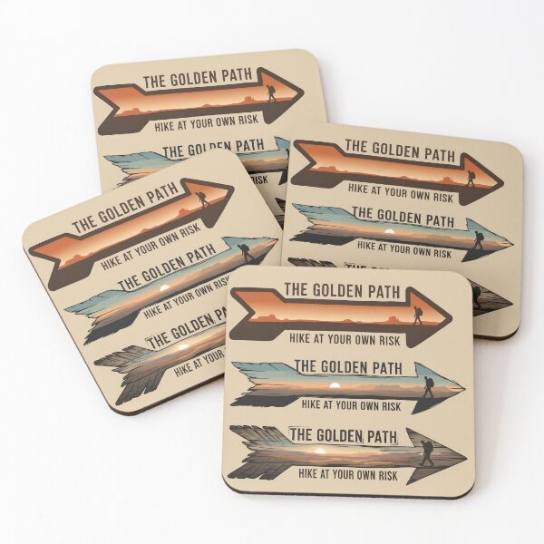 Item preview, The Golden Path Hike at Your Own Risk Dune Inspired Outdoor Emblems designed and sold by FurRealStudioCo.