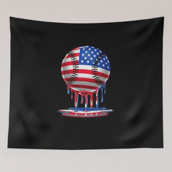 Item preview, Melting Ice Cream USA Flag Baseball Drip designed and sold by facegm.