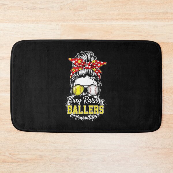 Item preview, Messy Bun Mom Of Both Baseball Softball Busy Raising Ballers designed and sold by facegm.