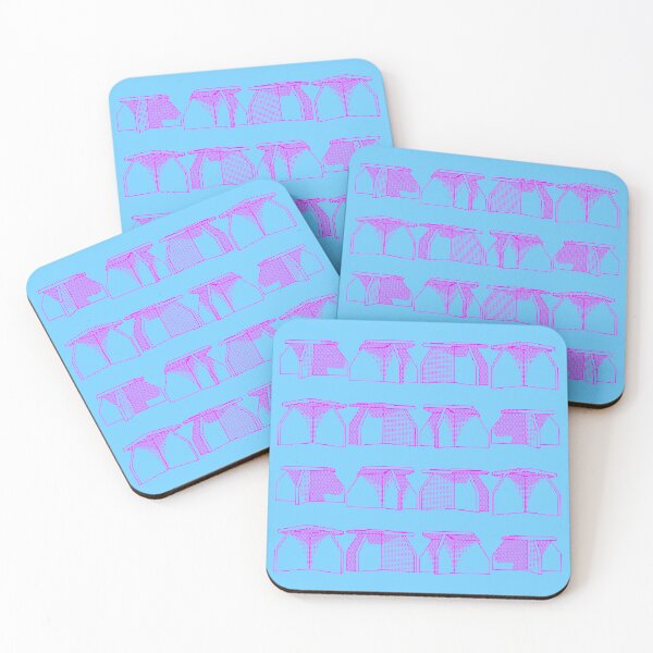 Item preview, Isle of Lewis Pixelart Bus Stops (pink print) designed and sold by TheRandomFactor.