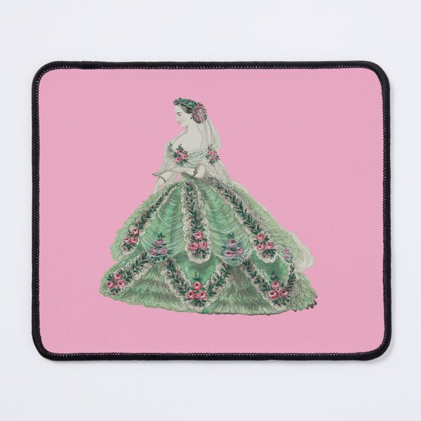 Item preview, 1860s lady in a green and pink dress designed and sold by Historical Beauty.