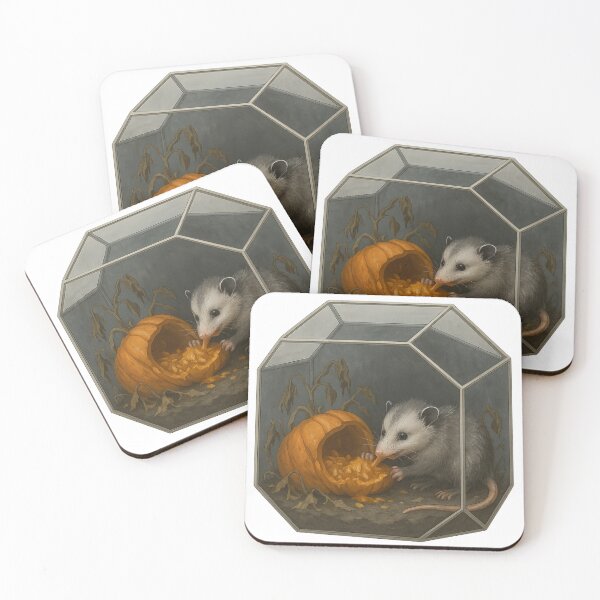 Item preview, Halloween Baby Possum Eating a Pumpkin designed and sold by thehaywirehoney.