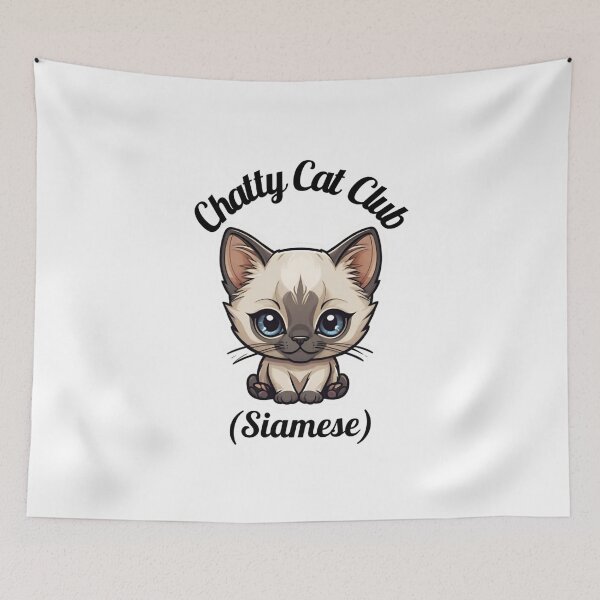 Item preview, Chatty Cat Club | Siamese Cat Lovers Design designed and sold by PetJoyPrintsCO.