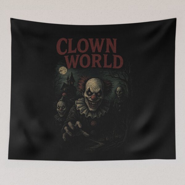 Item preview, Clown World Dark Circus Halloween horror creepy spooky  designed and sold by VanillaBlueSky.