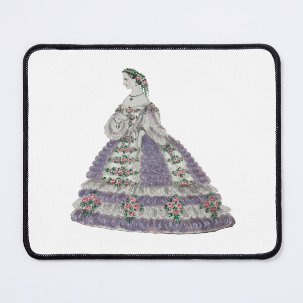 Item preview, 1860s lady in purple dress with flowers designed and sold by Historical Beauty.