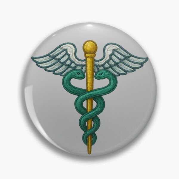 Item preview, Símbolo médico Caduceo en estilo bordado designed and sold by Ahau Designs.