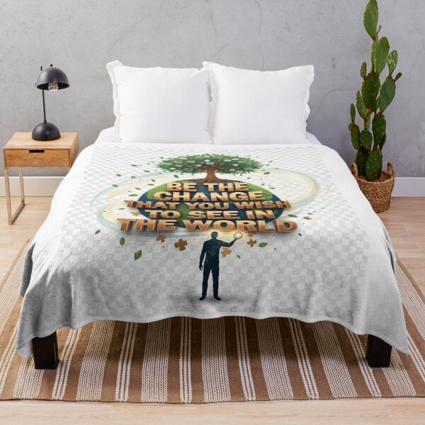 Item preview, Be the Change You Wish to See in the World – Inspirational Quote Earth Design designed and sold by GogoVibes.