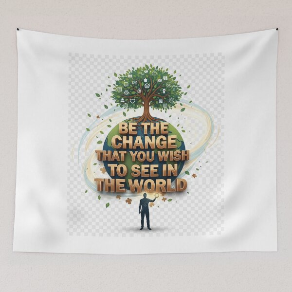 Item preview, Be the Change You Wish to See in the World – Inspirational Quote Earth Design designed and sold by GogoVibes.